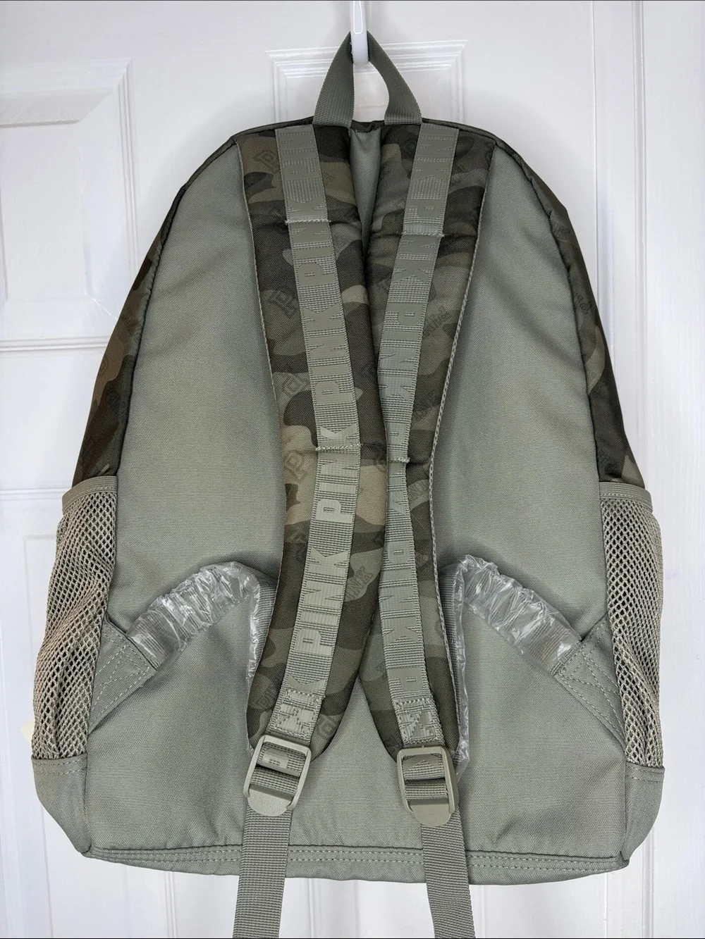 PINK Victoria's Secret Olive Camo Backpack Green Bookbag School Travel